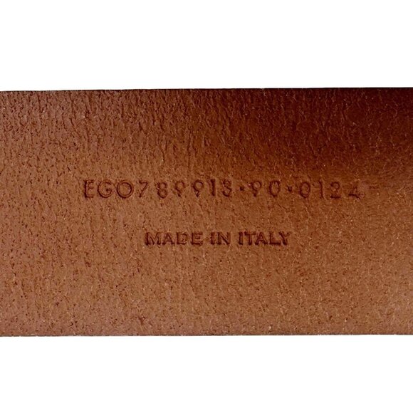 Yves Saint Laurent  Cassandre Leather Thin Belt Brown Size 90 - Picture 11 of 11